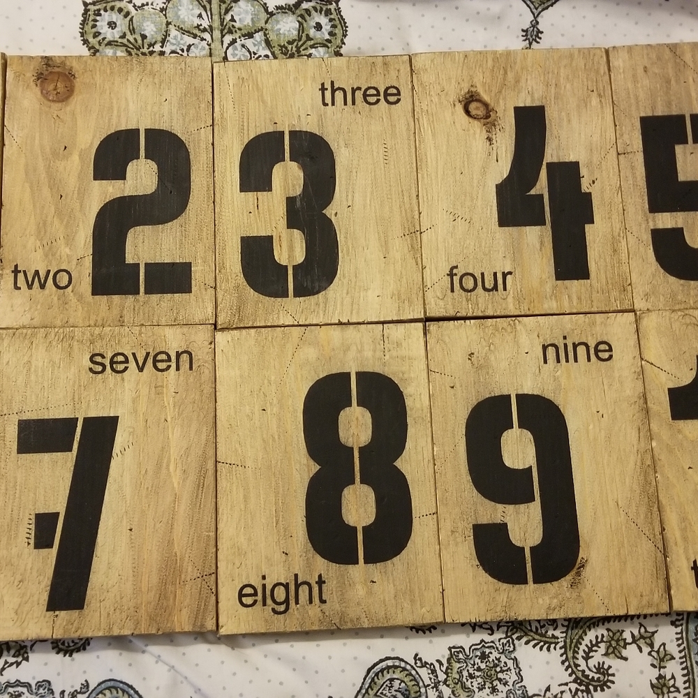 Rustic wood table numbers